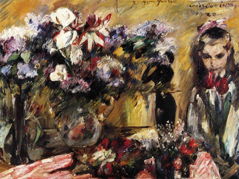 Lovis Corinth Blumen und Tochter Wilhelmine Spain oil painting art